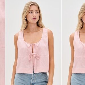 Elegant Pink Tie-Front Crop Top
